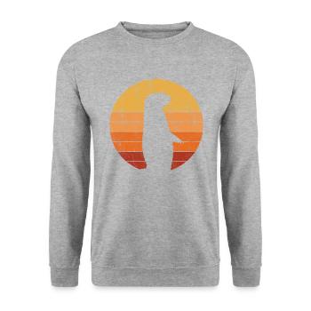 Prairie dog vintage, prairie dog - Unisex Pullover - Weißgrau meliert - Vorne - Alina (178cm) & Michal (187cm)