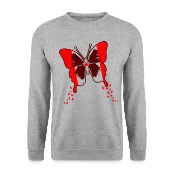 Kanada Flagge - Unisex Pullover - Weißgrau meliert - Vorne - Alina (178cm) & Michal (187cm)
