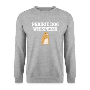 Prairie dog whisperer, prairie dog - Unisex Pullover - Weißgrau meliert - Vorne - Alina (178cm) & Michal (187cm)