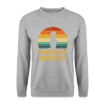 Prairie dog whisperer, prairie dog - Unisex Pullover - Weißgrau meliert - Vorne - Alina (178cm) & Michal (187cm)