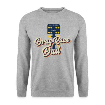 Drag Racing Race Car Dad Retro - Unisex Sweatshirt - salt & pepper - Front - Alina (178cm) & Michal (187cm)
