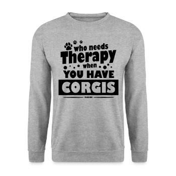 Corgi Pembroke British dog breed from Wales - Unisex Sweatshirt - salt & pepper - Front - Alina (178cm) & Michal (187cm)