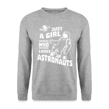 Sa petite amie aime les astronautes - Sweat-shirt Unisexe - gris chiné - Devant - Alina (178cm) & Michal (187cm)