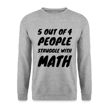 Mathematik Spruch Mathematiker Witz Humorvoll - Unisex Pullover - Weißgrau meliert - Vorne - Alina (178cm) & Michal (187cm)