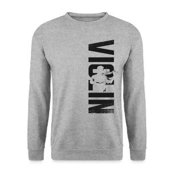 Violin Violinist Violin - Unisex Pullover - Weißgrau meliert - Vorne - Alina (178cm) & Michal (187cm)