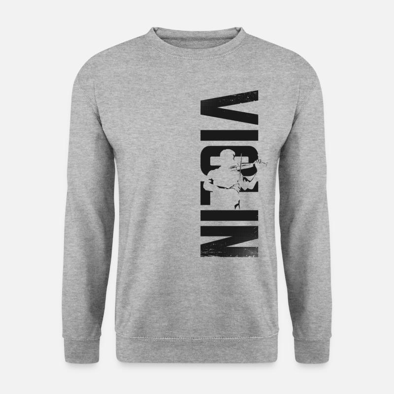 Violin Violinist Violin - Unisex Pullover - Weißgrau meliert
