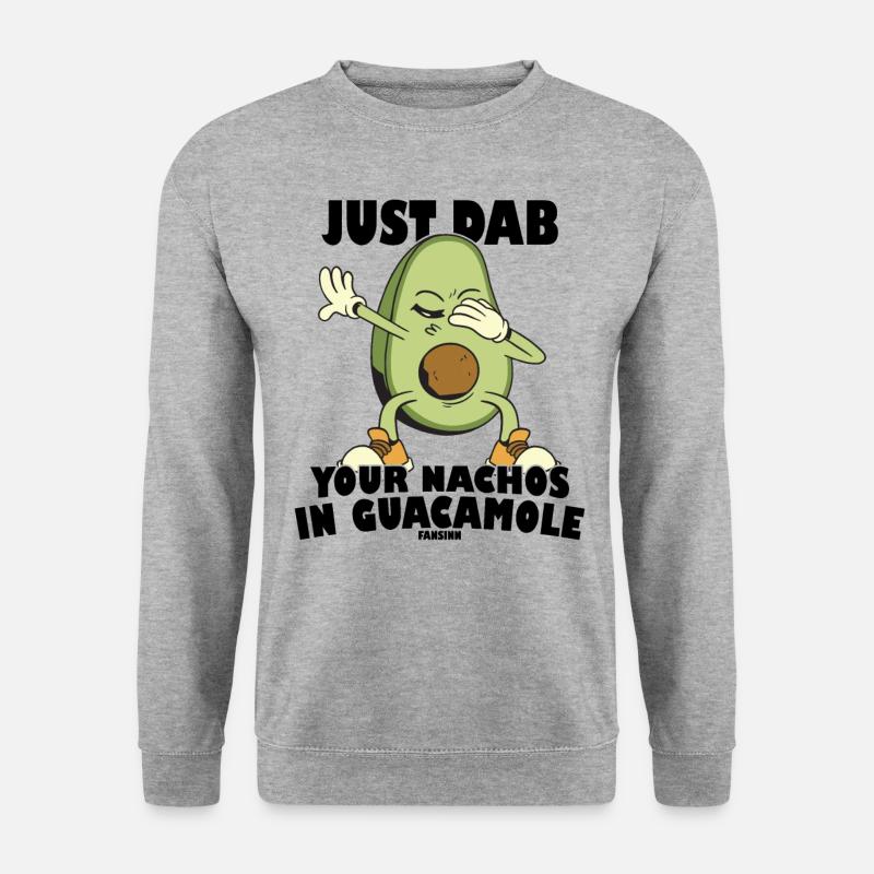 Guacamole Avocado lustiger Spruch - Unisex Pullover - Weißgrau meliert