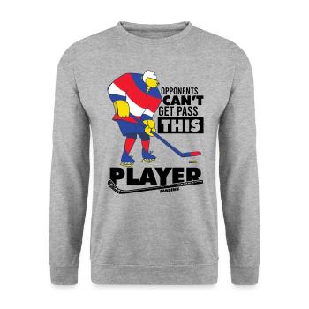 Eisbär plays ice hockey - Unisex Sweatshirt - salt & pepper - Front - Alina (178cm) & Michal (187cm)