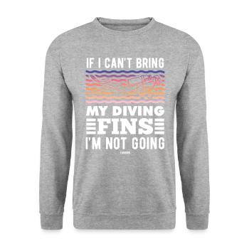 Si je ne peux pas apporter mes palmes de plongée, je n’y vais pas - Sweat-shirt Unisexe - gris chiné - Devant - Alina (178cm) & Michal (187cm)