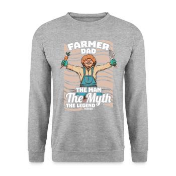 Farmer Dad The Man The Myth The Legend - Unisex Sweatshirt - salt & pepper - Front - Alina (178cm) & Michal (187cm)