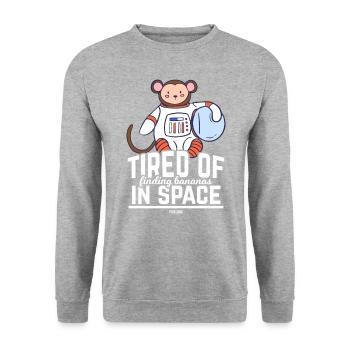 Monkey Moon Universe Space Astronaut - Unisex Sweatshirt - salt & pepper - Front - Alina (178cm) & Michal (187cm)