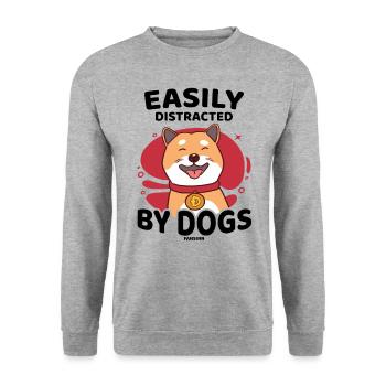 Easily Distracted By Dogs - Unisex Sweatshirt - salt & pepper - Front - Alina (178cm) & Michal (187cm)