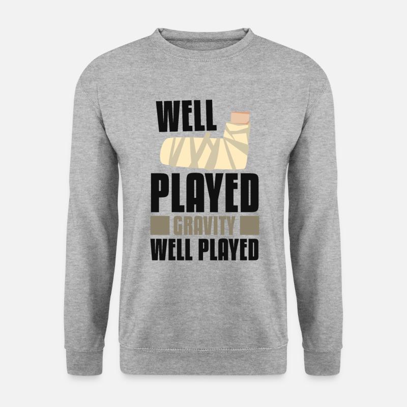 Well-Played Gravity Bone Elbow Hand - Unisex Sweatshirt - salt & pepper