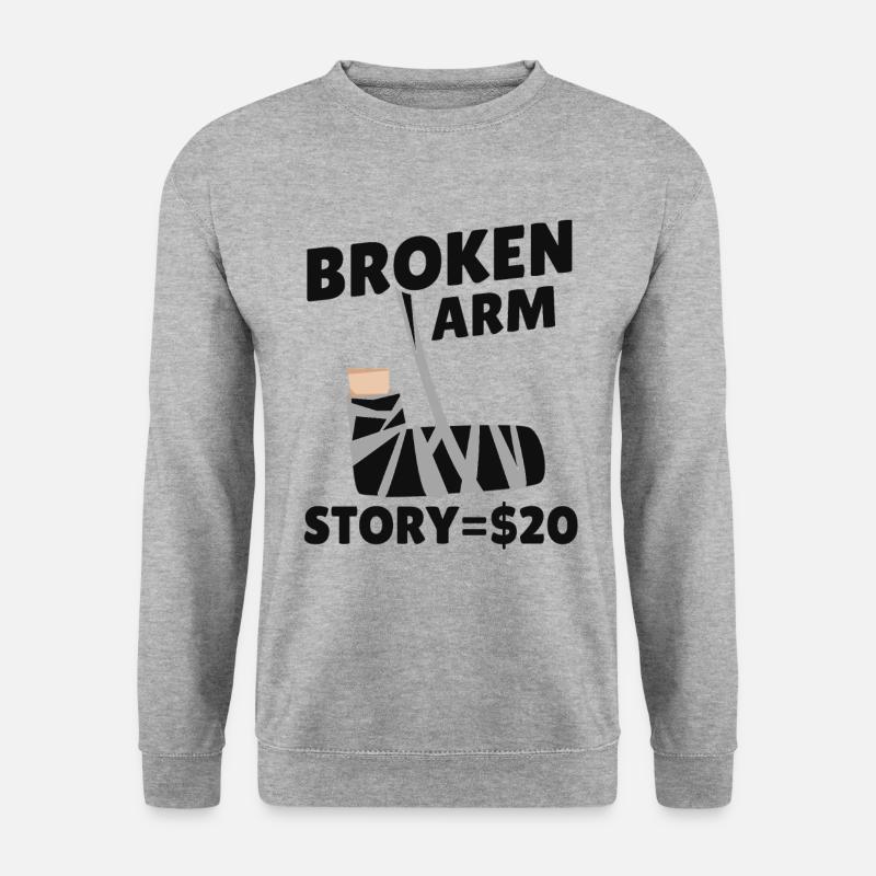 Gebrochener Arm Geschichte Knochen Ellenbogen - Unisex Pullover - Weißgrau meliert