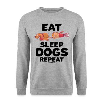 Eat Sleep Dogs Repeat - Unisex Sweatshirt - salt & pepper - Front - Alina (178cm) & Michal (187cm)