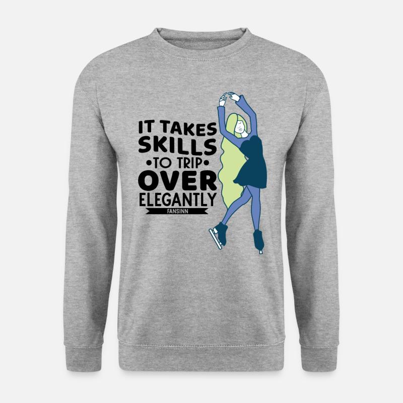 schöne Eiskunstläufern auf dem Eis - Unisex Pullover - Weißgrau meliert
