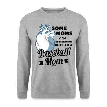 Baseball Mutter Sport Geschenk - Unisex Pullover - Weißgrau meliert - Vorne - Alina (178cm) & Michal (187cm)