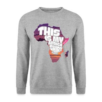 This Is My Africa Shirt - Unisex Pullover - Weißgrau meliert - Vorne - Alina (178cm) & Michal (187cm)