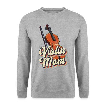 Violon Violoniste Maman Rétro Vintage - Sweat-shirt Unisexe - gris chiné - Devant - Alina (178cm) & Michal (187cm)