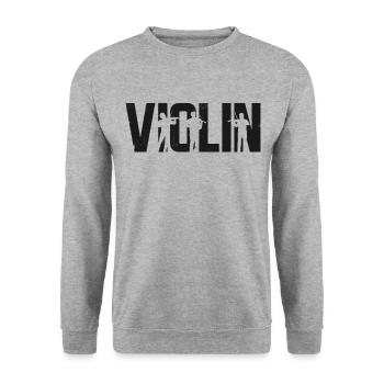 Violin Violinist Violin - Unisex Pullover - Weißgrau meliert - Vorne - Alina (178cm) & Michal (187cm)