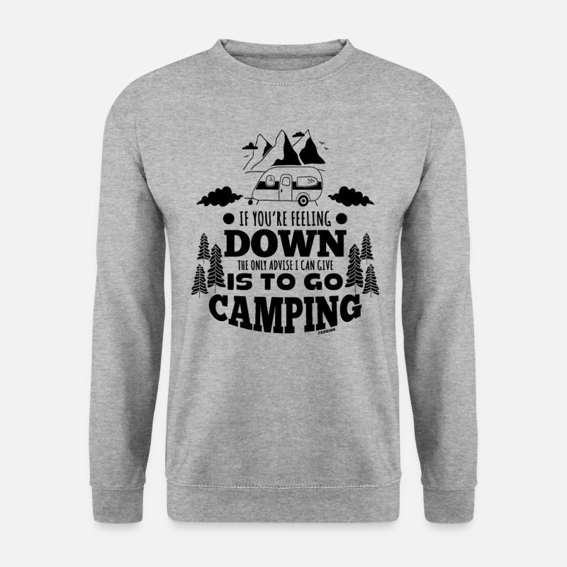Camping - Unisex Pullover - Weißgrau meliert