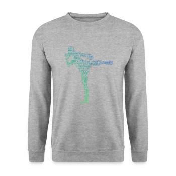 Thai Boxing Thai Boxing Muay Thai Men's Thai Boxer - Unisex Sweatshirt - salt & pepper - Front - Alina (178cm) & Michal (187cm)
