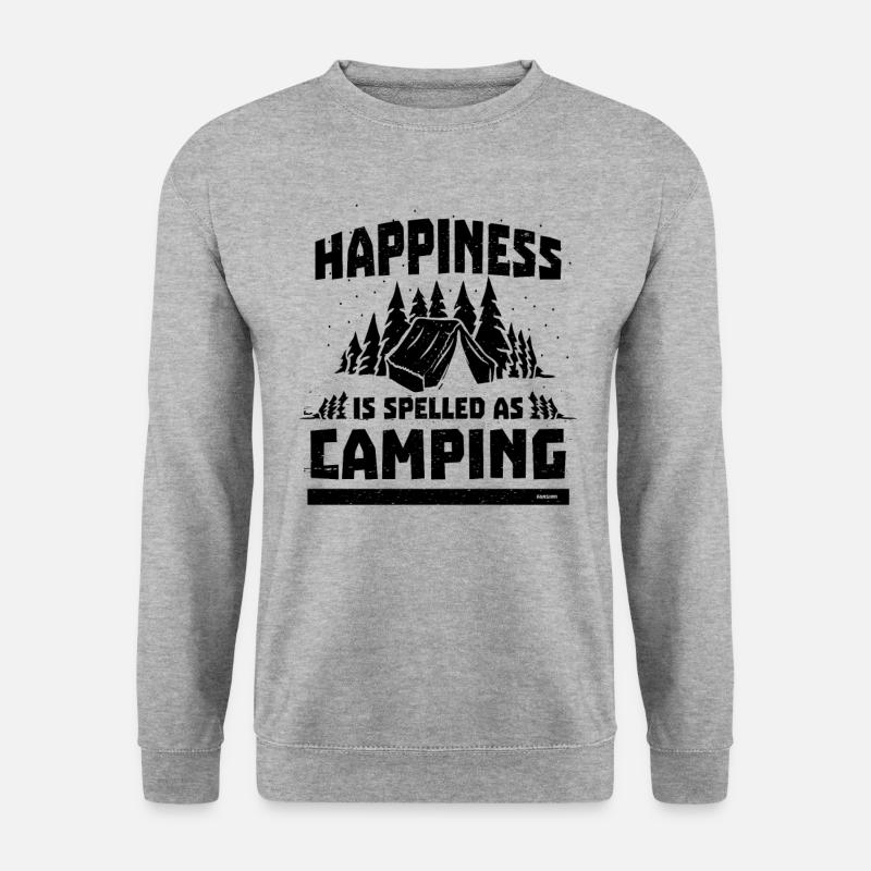 Camping Happiness Contentment Funny Saying - Unisex Sweatshirt - salt & pepper