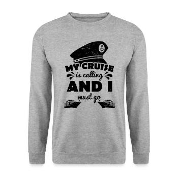 Captain funny saying - Unisex Sweatshirt - salt & pepper - Front - Alina (178cm) & Michal (187cm)