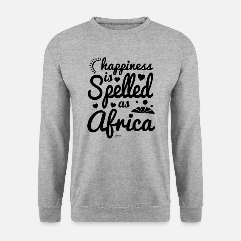 Glück in Afrika - Unisex Pullover - Weißgrau meliert
