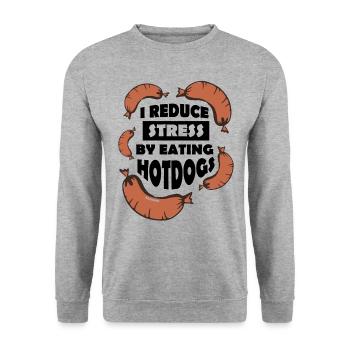 Sausage Hotdog Snack Eat Hunger - Unisex Sweatshirt - salt & pepper - Front - Alina (178cm) & Michal (187cm)