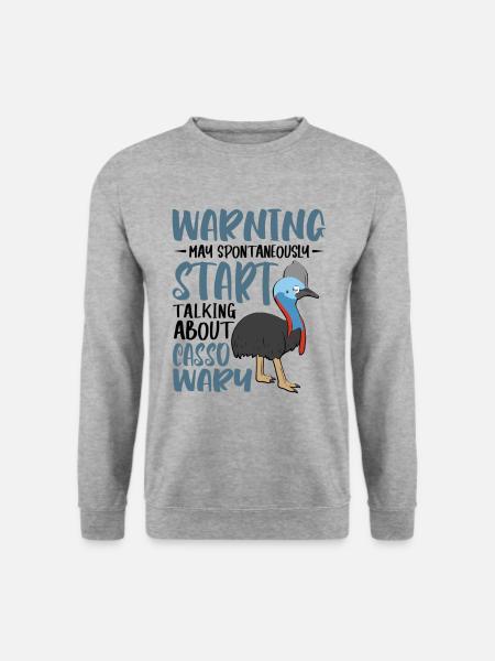 start talking about Cassowary - Unisex Pullover - Weißgrau meliert