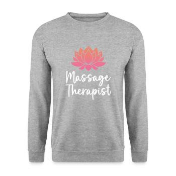 Massage Therapist - Unisex Pullover - Weißgrau meliert - Vorne - Alina (178cm) & Michal (187cm)