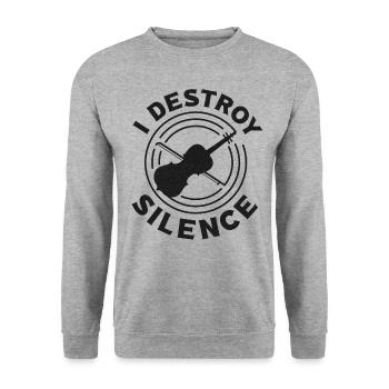 Violoniste de violon I Destroy Silence - Sweat-shirt Unisexe - gris chiné - Devant - Alina (178cm) & Michal (187cm)
