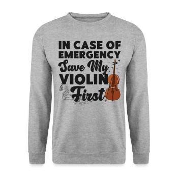 Violoniste En Cas De - Sweat-shirt Unisexe - gris chiné - Devant - Alina (178cm) & Michal (187cm)