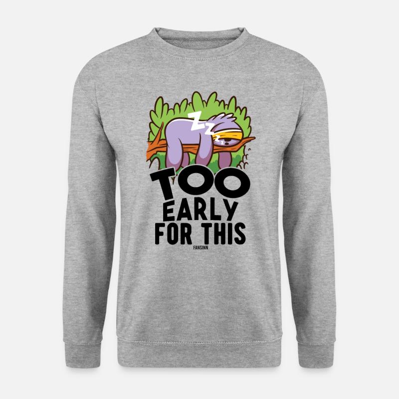 müdes Faultier schnarcht Sloth - Unisex Pullover - Weißgrau meliert