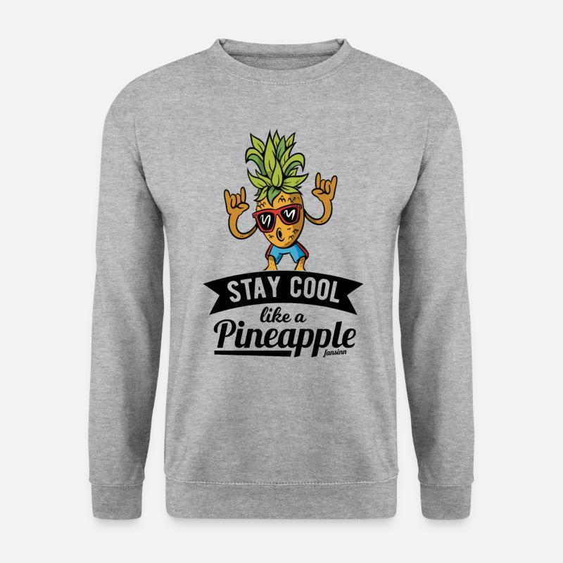 coole Ananas - Unisex Pullover - Weißgrau meliert