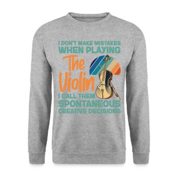 Violoniste de violon que je ne fais pas - Sweat-shirt Unisexe - gris chiné - Devant - Alina (178cm) & Michal (187cm)