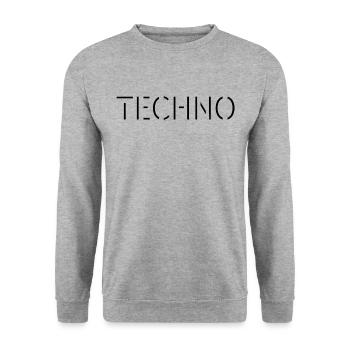 Techno Rave Festival Electro Musik Raver - Unisex Pullover - Weißgrau meliert - Vorne - Alina (178cm) & Michal (187cm)