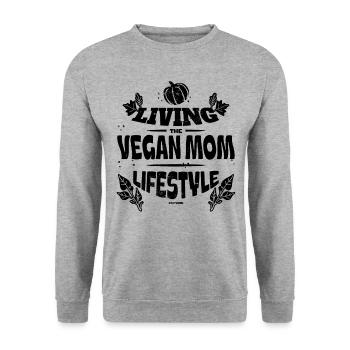 maman végétalienne cool - Sweat-shirt Unisexe - gris chiné - Devant - Alina (178cm) & Michal (187cm)