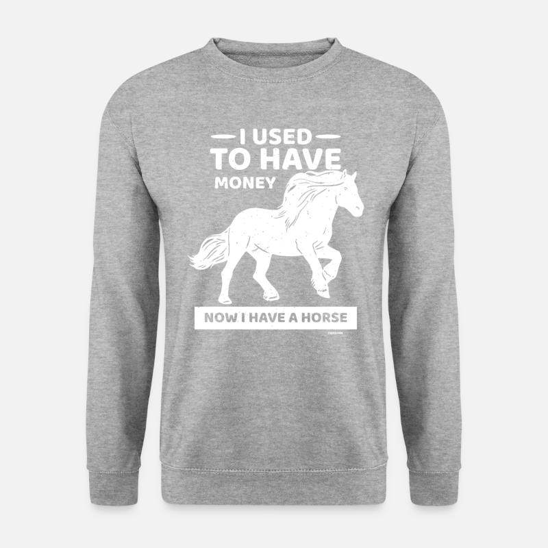Pferd - Unisex Pullover - Weißgrau meliert