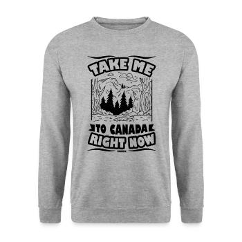 Canada - Sweat-shirt Unisexe - gris chiné - Devant - Alina (178cm) & Michal (187cm)