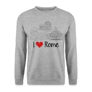 I love Rome - Unisex Sweatshirt - salt & pepper - Front - Alina (178cm) & Michal (187cm)