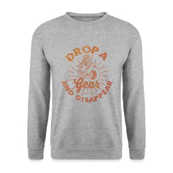 Drop A Gear And Dissapear Dirt Biker Motocross End - Unisex Pullover - Weißgrau meliert - Vorne - Alina (178cm) & Michal (187cm)