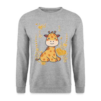 cute baby giraffe - Unisex Sweatshirt - salt & pepper - Front - Alina (178cm) & Michal (187cm)