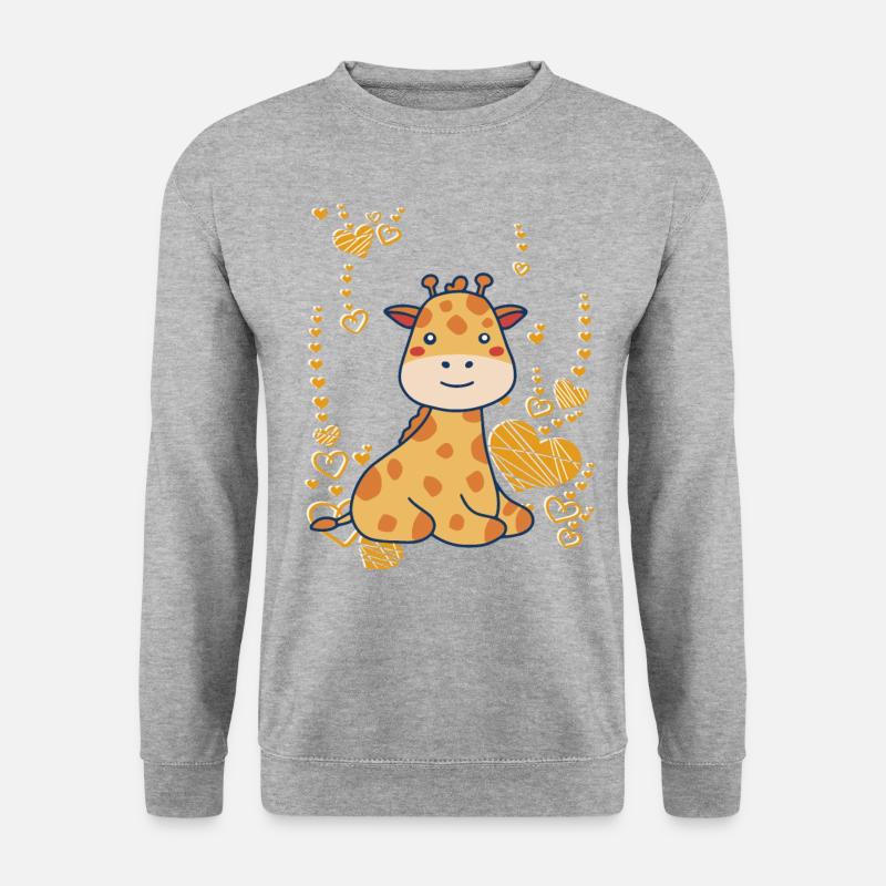 süße Baby Giraffe - Unisex Pullover - Weißgrau meliert