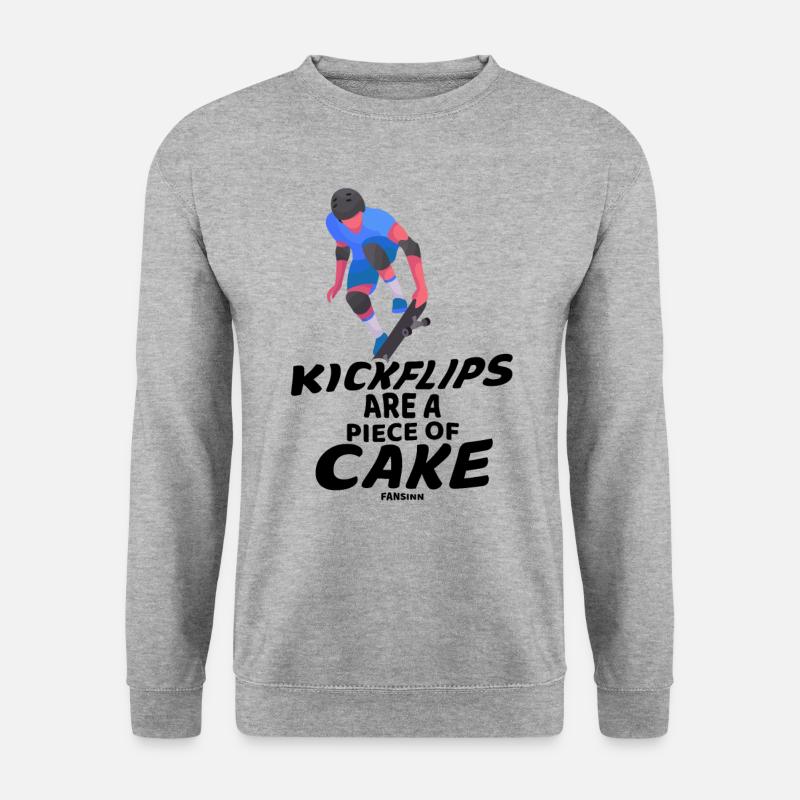 Skateboard - Unisex Pullover - Weißgrau meliert