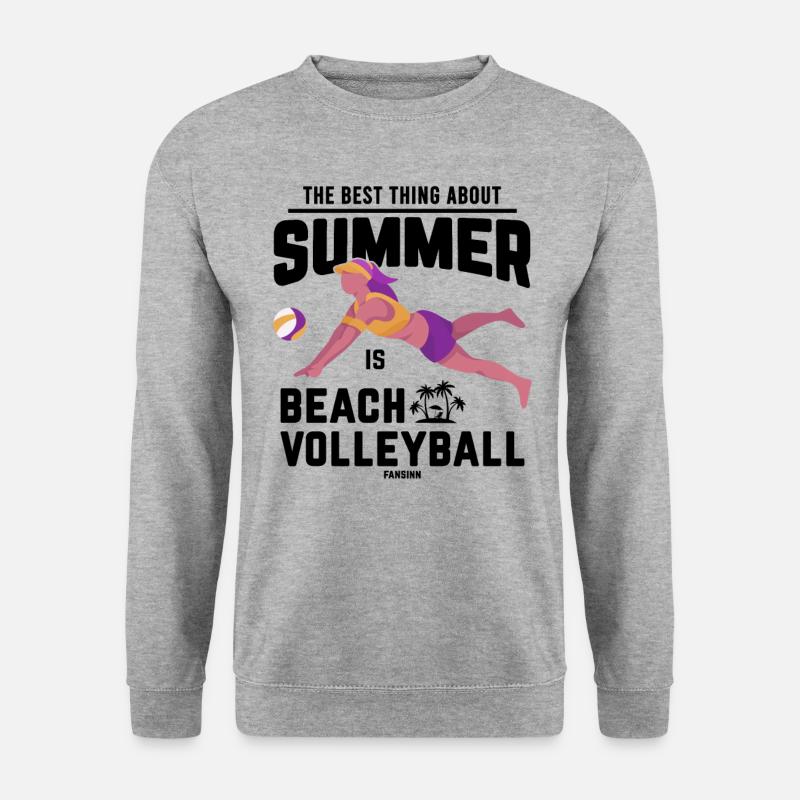 Beachvolleyball - Unisex Pullover - Weißgrau meliert