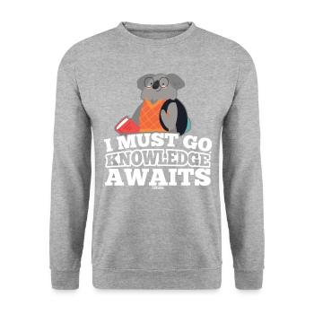 Koala goes to school to learn - Unisex Sweatshirt - salt & pepper - Front - Alina (178cm) & Michal (187cm)