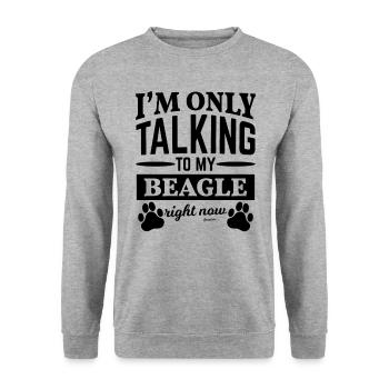 Dicton Beagle - Sweat-shirt Unisexe - gris chiné - Devant - Alina (178cm) & Michal (187cm)