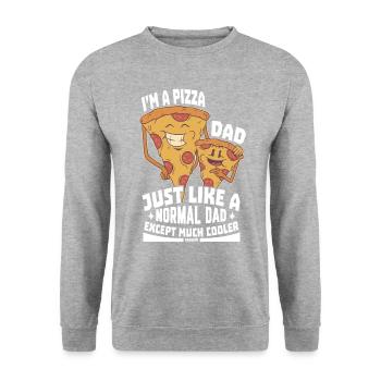I'm A Pizza Dad Just Like A Normal Dad Except Much - Unisex Sweatshirt - salt & pepper - Front - Alina (178cm) & Michal (187cm)